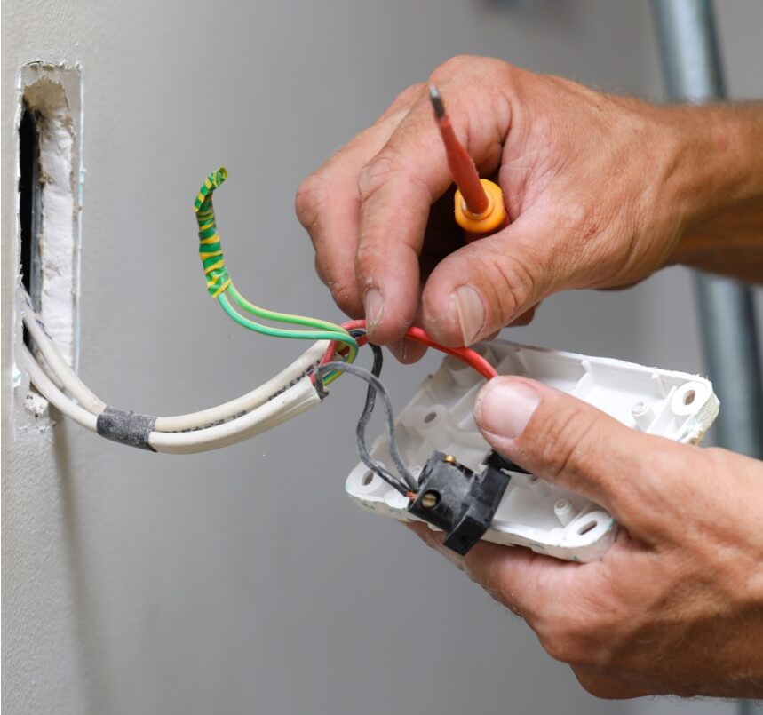 residential electrician installing lights
